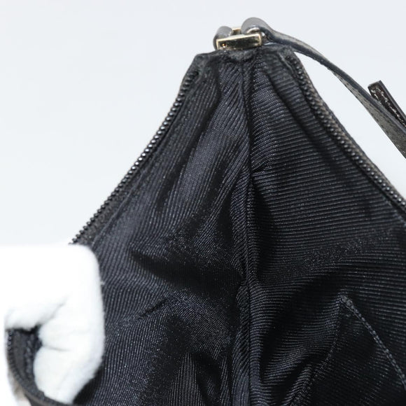 GUCCI GG Canvas Accessory Pouch Black Silver 005 0813 Auth 176572A