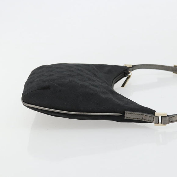 GUCCI GG Canvas Accessory Pouch Black Silver 005 0813 Auth 176572A