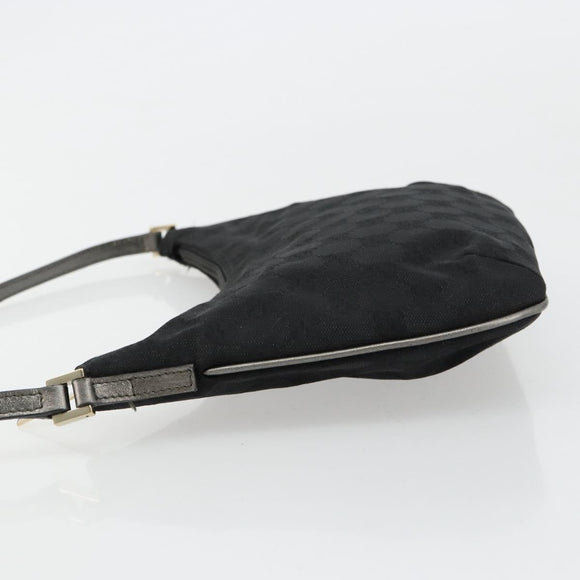 GUCCI GG Canvas Accessory Pouch Black Silver 005 0813 Auth 176572A