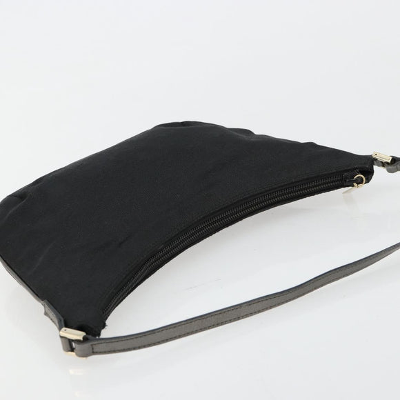 GUCCI GG Canvas Accessory Pouch Black Silver 005 0813 Auth 176572A