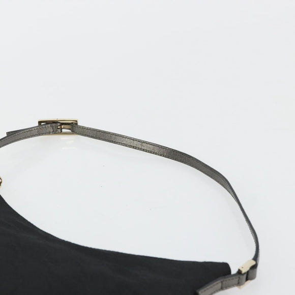 GUCCI GG Canvas Accessory Pouch Black Silver 005 0813 Auth 176572A
