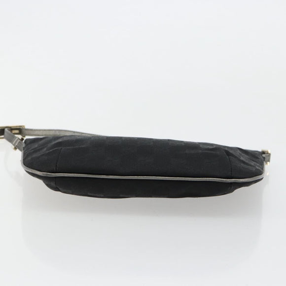 GUCCI GG Canvas Accessory Pouch Black Silver 005 0813 Auth 176572A
