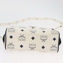 MCM Vicetos Logogram Hand Bag PVC Leather 2way White Gold Auth 176581-5