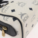 MCM Vicetos Logogram Hand Bag PVC Leather 2way White Gold Auth 176581-10