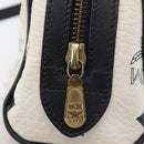 MCM Vicetos Logogram Hand Bag PVC Leather 2way White Gold Auth 176581-18