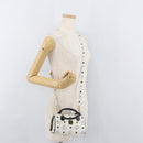 MCM Vicetos Logogram Hand Bag PVC Leather 2way White Gold Auth 176581-22