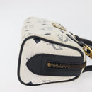 MCM Vicetos Logogram Hand Bag PVC Leather 2way White Gold Auth 176581-3