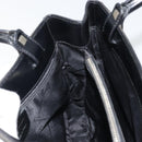 Salvatore Ferragamo Gancini Tote Bag Leather Black Silver Auth 176582-17
