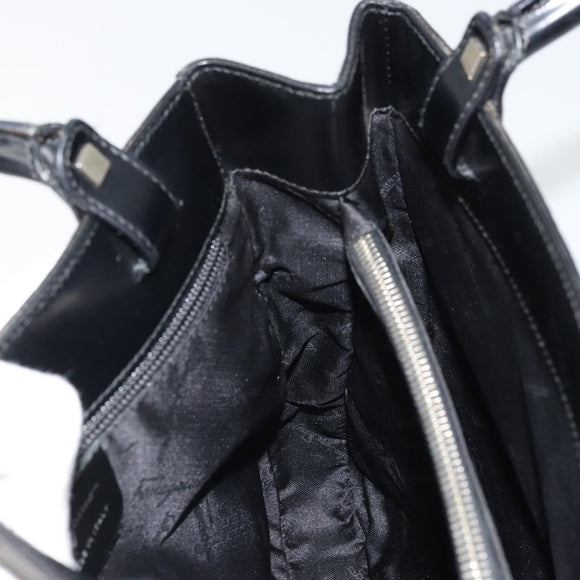 Salvatore Ferragamo Gancini Tote Bag Leather Black Silver Auth 176582