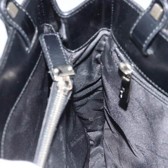 Salvatore Ferragamo Gancini Tote Bag Leather Black Silver Auth 176582