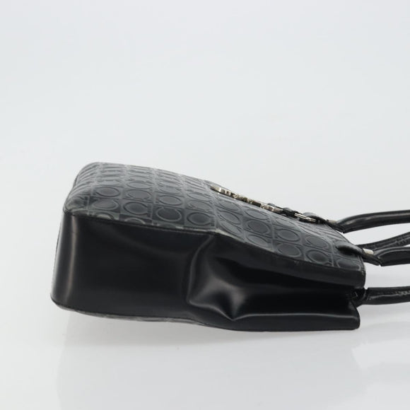 Salvatore Ferragamo Gancini Tote Bag Leather Black Silver Auth 176582