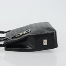 Salvatore Ferragamo Gancini Tote Bag Leather Black Silver Auth 176582-5