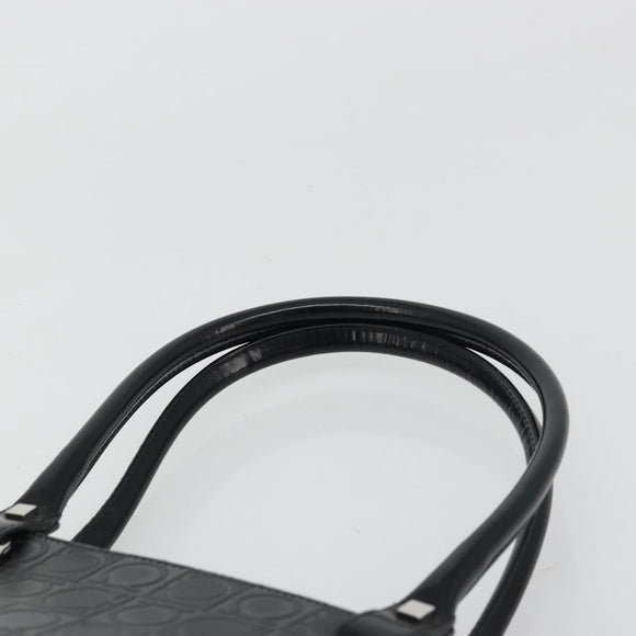 Salvatore Ferragamo Gancini Tote Bag Leather Black Silver Auth 176582