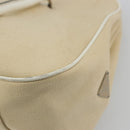 PRADA Schultertasche Canvas Beige Silber Auth 176585-17