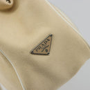 PRADA Schultertasche Canvas Beige Silber Auth 176585-19