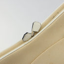 PRADA Schultertasche Canvas Beige Silber Auth 176585-9