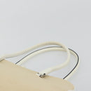 PRADA Schultertasche Canvas Beige Silber Auth 176585-14