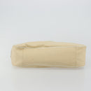 PRADA Schultertasche Canvas Beige Silber Auth 176585-5