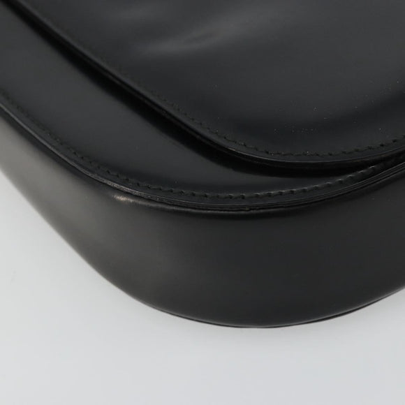 GUCCI Shoulder Bag Leather Black Silver 001 3195 Auth 176586
