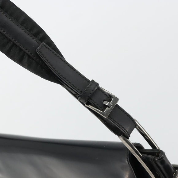 GUCCI Shoulder Bag Leather Black Silver 001 3195 Auth 176586
