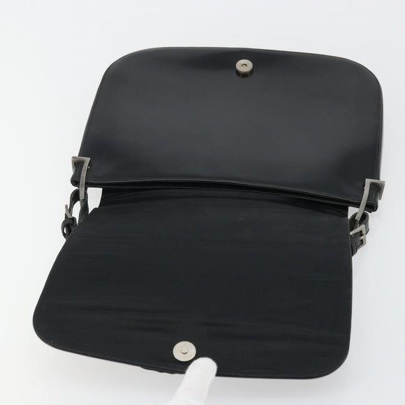 GUCCI Shoulder Bag Leather Black Silver 001 3195 Auth 176586