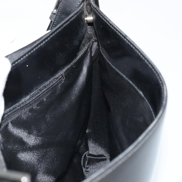 GUCCI Shoulder Bag Leather Black Silver 001 3195 Auth 176586