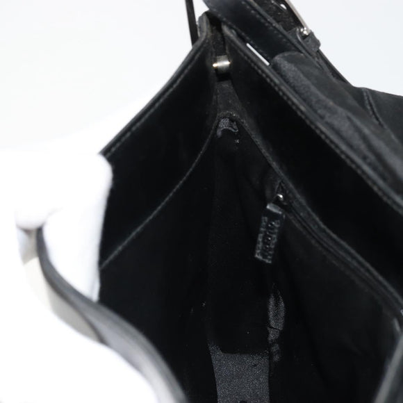 GUCCI Shoulder Bag Leather Black Silver 001 3195 Auth 176586