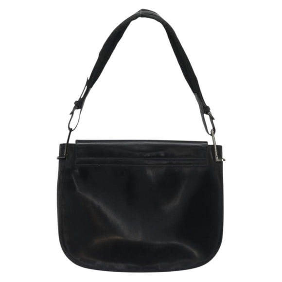 GUCCI Shoulder Bag Leather Black Silver 001 3195 Auth 176586