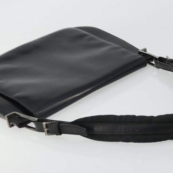GUCCI Shoulder Bag Leather Black Silver 001 3195 Auth 176586