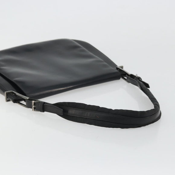 GUCCI Shoulder Bag Leather Black Silver 001 3195 Auth 176586
