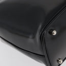 GUCCI Bamboo Hand Bag Enamel Black Silver 000 781 0295 Auth 176588-16