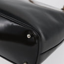 GUCCI Bamboo Hand Bag Enamel Black Silver 000 781 0295 Auth 176588-17