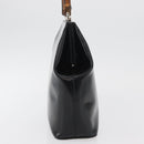 GUCCI Bamboo Hand Bag Enamel Black Silver 000 781 0295 Auth 176588-4