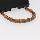 GUCCI Bamboo Hand Bag Enamel Black Silver 000 781 0295 Auth 176588-7