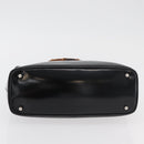 GUCCI Bamboo Hand Bag Enamel Black Silver 000 781 0295 Auth 176588-5