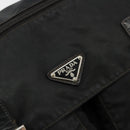 PRADA Shoulder Bag Nylon Black Silver Auth 176591-18