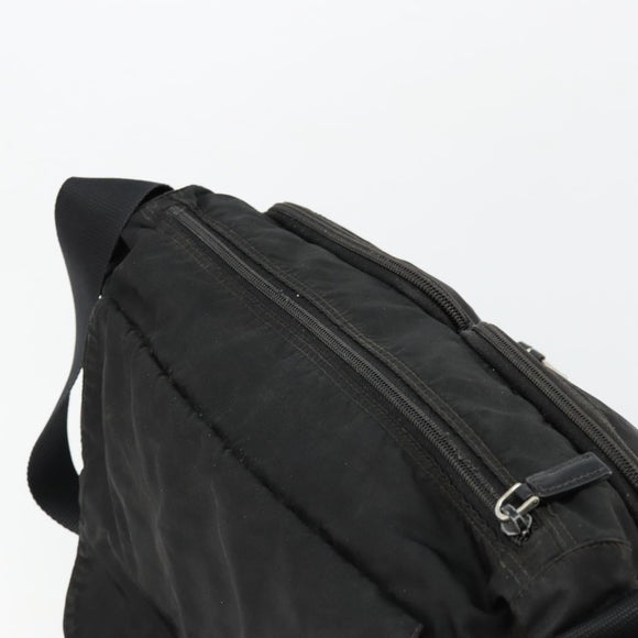 PRADA Shoulder Bag Nylon Black Silver Auth 176591