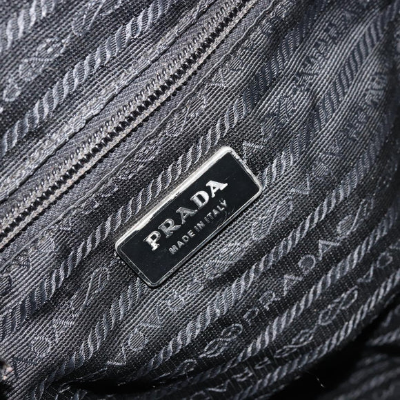 PRADA Shoulder Bag Nylon Black Silver Auth 176591