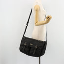 PRADA Shoulder Bag Nylon Black Silver Auth 176591-29