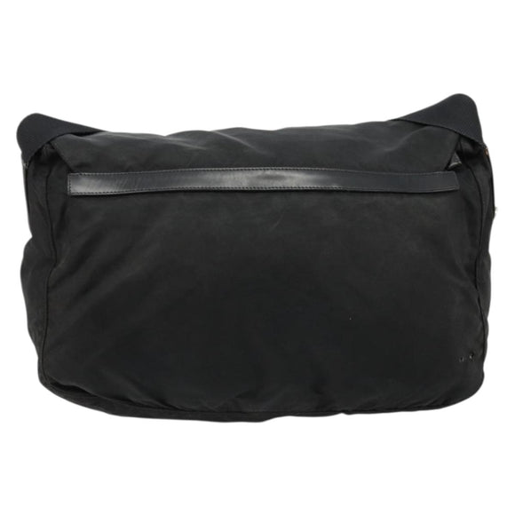PRADA Shoulder Bag Nylon Black Silver Auth 176591