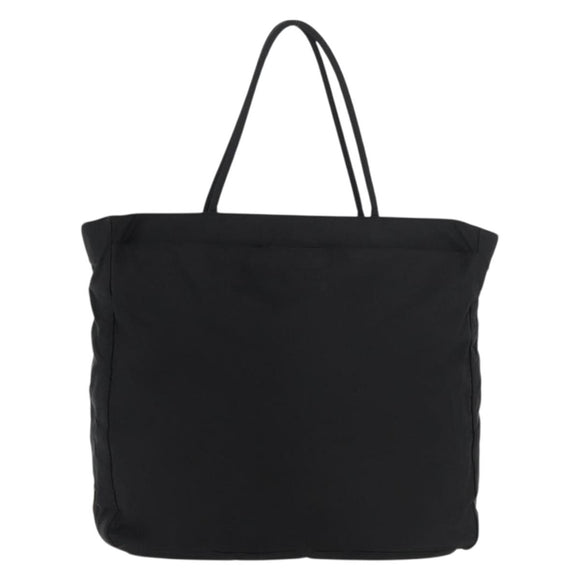 PRADA Tote Bag Nylon Black Silver Auth 176592