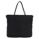 PRADA Tote Bag Nylon Black Silver Auth 176592-2