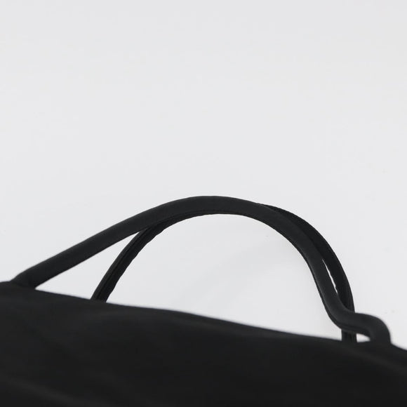 PRADA Tote Bag Nylon Black Silver Auth 176592