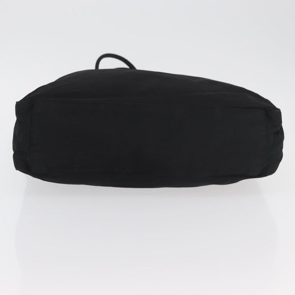 PRADA Tote Bag Nylon Black Silver Auth 176592