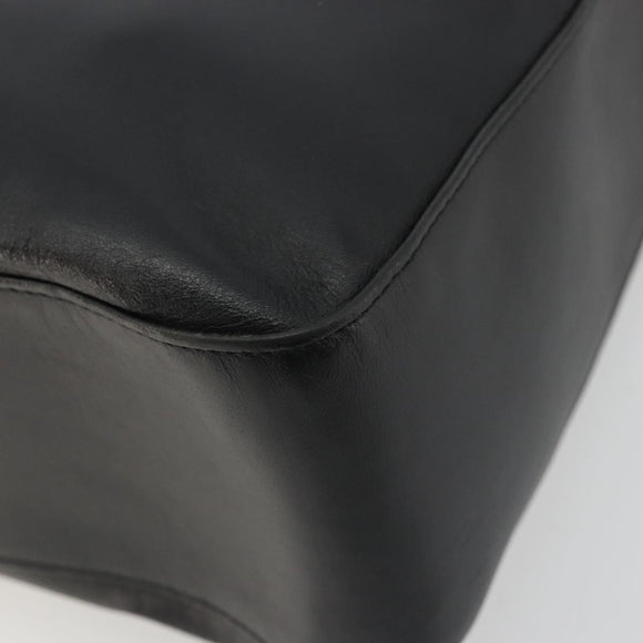 BURBERRY Tote Bag Leather Black Silver Auth 176594