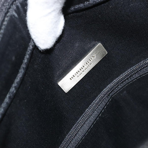 BURBERRY Tote Bag Leather Black Silver Auth 176594