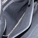 BURBERRY Tote Bag Leather Black Silver Auth 176594-21