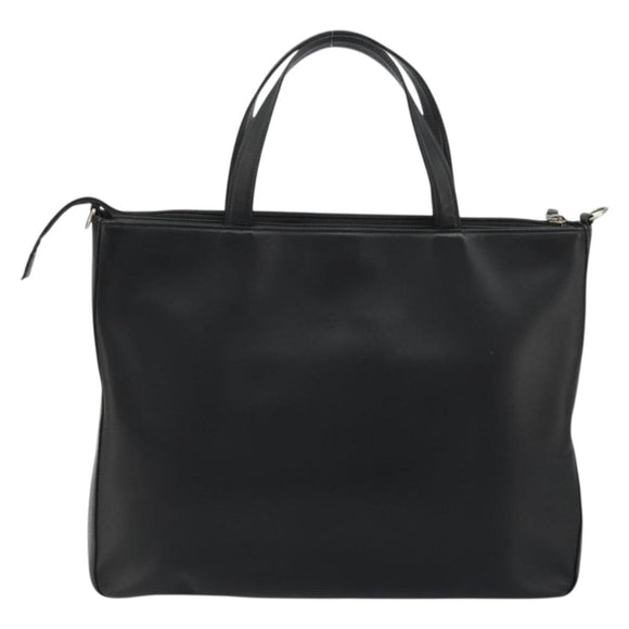 BURBERRY Tote Bag Leather Black Silver Auth 176594