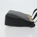 BURBERRY Tote Bag Leather Black Silver Auth 176594-4