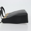 BURBERRY Tote Bag Leather Black Silver Auth 176594-5
